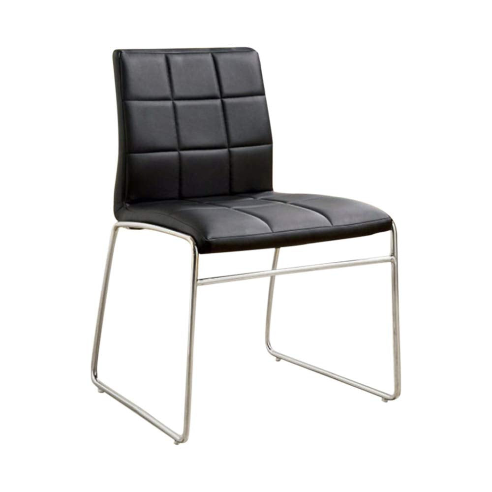 Benzara Kona, Set Of Two, Black Oahu Contemporary Side Chair With Steel Tube Finish
