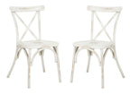 Safavieh Outdoor Collection Elia Distressed White Stackable Chair (Set Of 2)