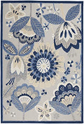 HomeRoots Blue/Grey 100% Polypropylene 5’ x 7' Blue and Gray Indoor Outdoor Area Rug
