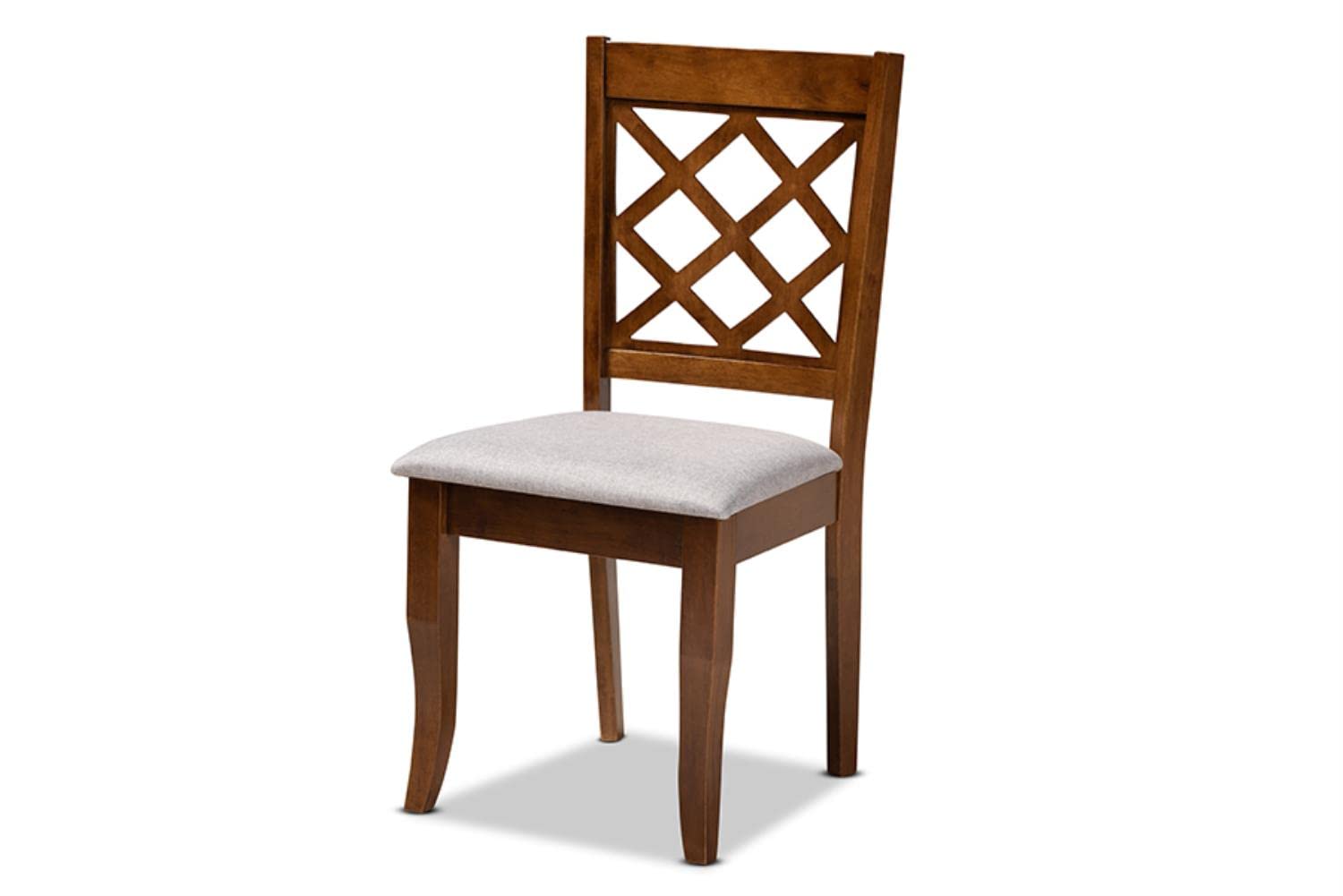 Baxton Studio Beth Modern and Contemporary Grey Fabric Upholstered and Walnut Brown Finished Wood 5-Piece Dining Set