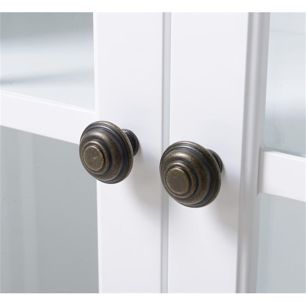 American Furniture Classics 22600 Glass Door Cabinet, White