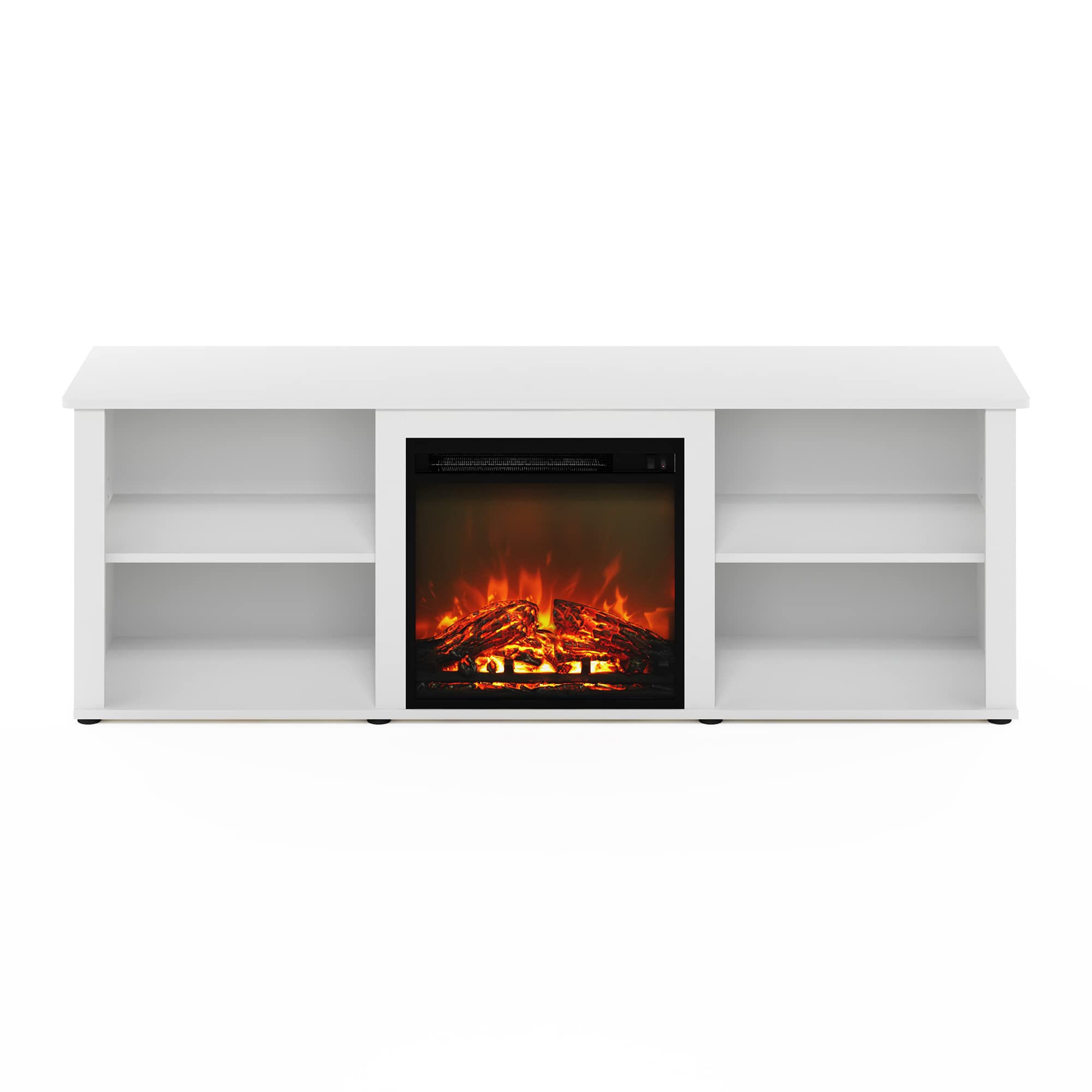 Furinno Classic 70 Inch Tv Stand With Fireplace, Solid White