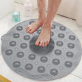 Dvithi Impex Round Silicone Shower Mat | NonSlip Bath Mat with Suction Cups | Antibacterial, AntiMold, Soft Massage Pad with D