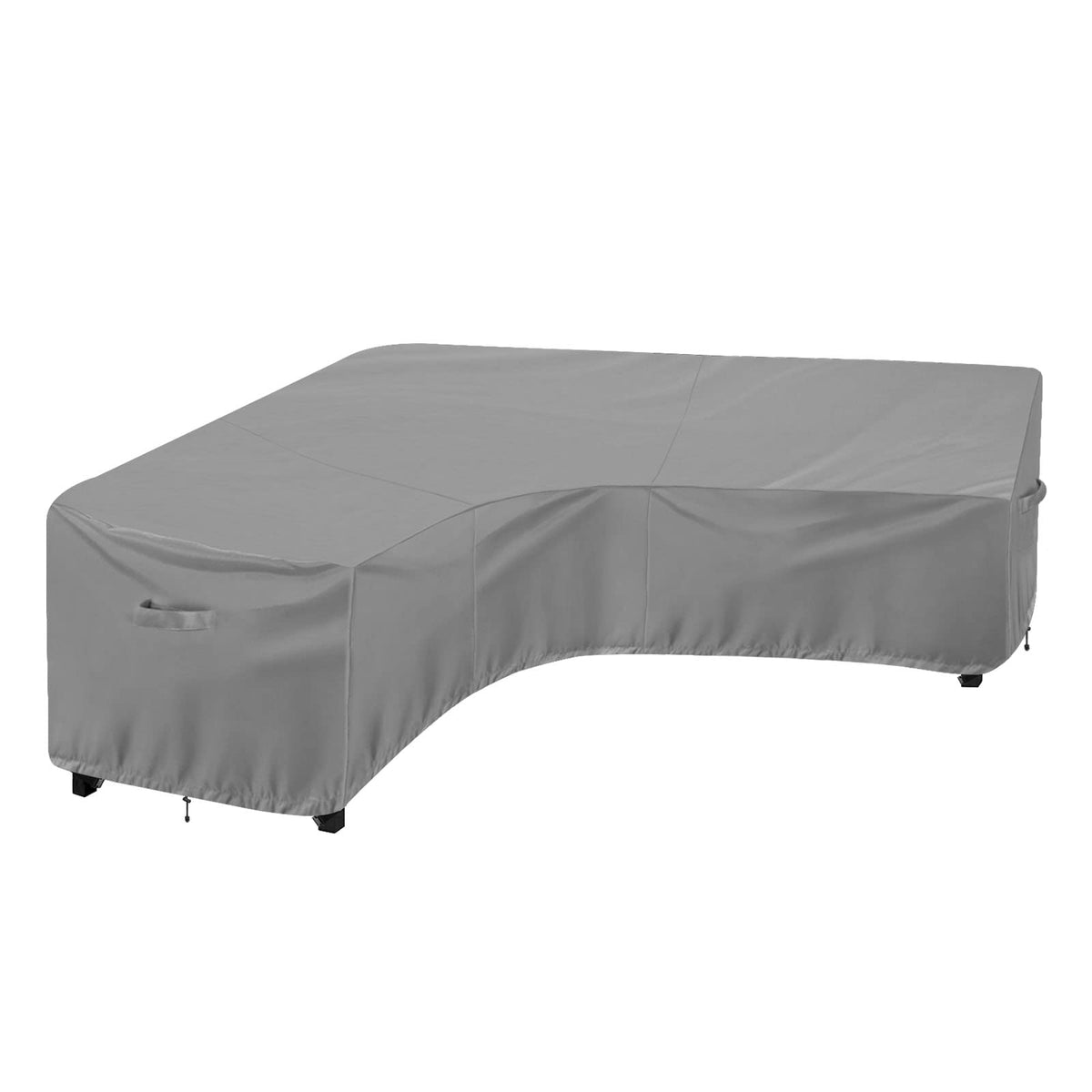Outdoorlines Waterproof Outdoor Patio Sectional Cover - Uv Resistant & Windproof V-Shaped Patio Furniture Covers For Deck, Lawn And Backyard, 420D Heavy Duty Couch Cover 100' L (On Each Side) Gray