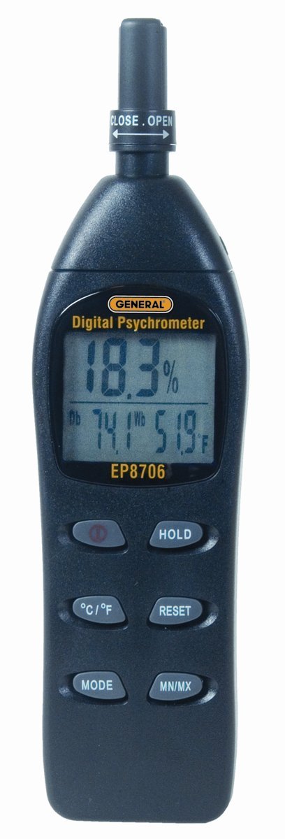 General Tools Ep8706 Digital Psychrometer , Black