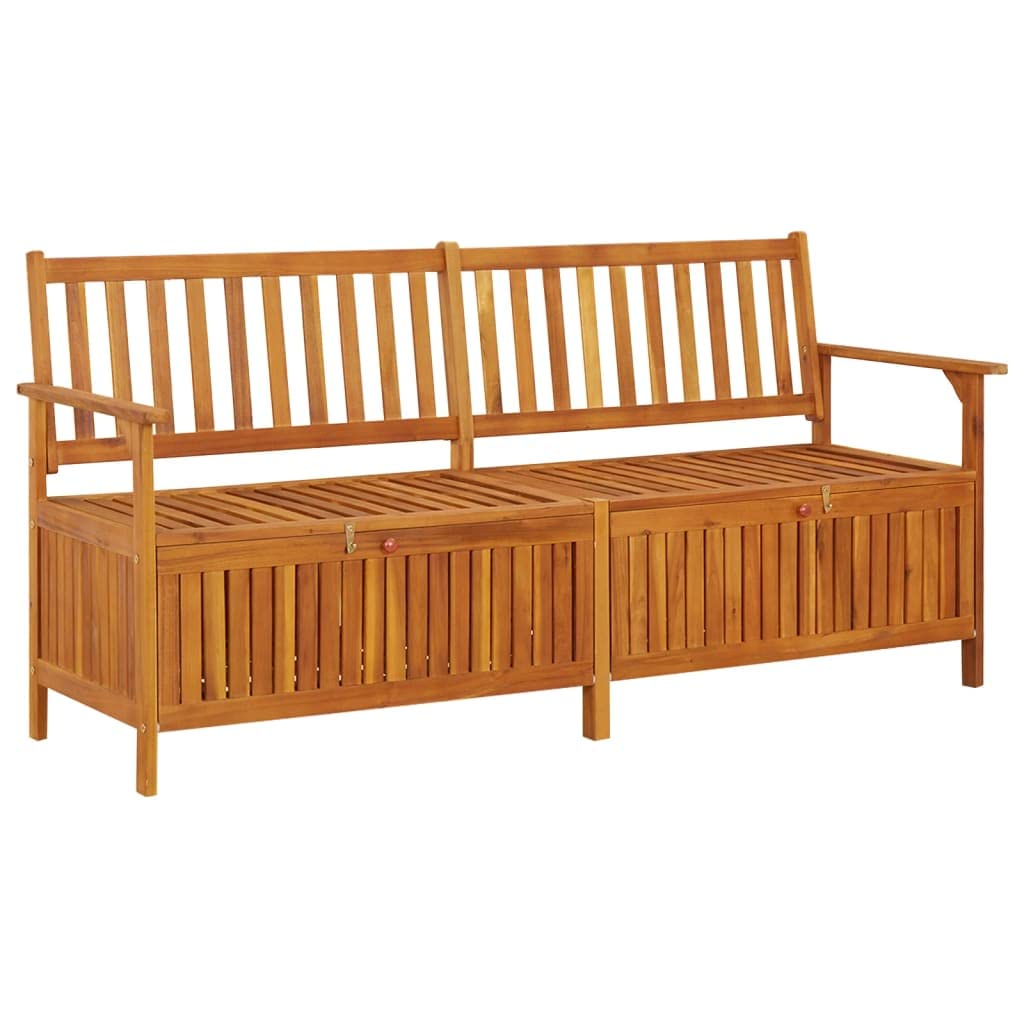 vidaXL Stable Solid Acacia Wood Storage Bench - Weather-Resistant Wooden Patio Furniture with Ample Storage Space & Comfortable Seating