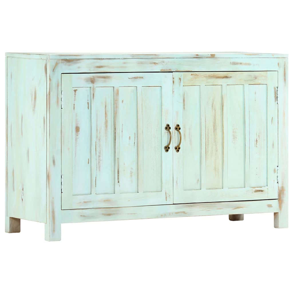 vidaXL - Vintage Style Light Blue Sideboard, Handcrafted Solid Mango Wood Construction, 2-Door Cabinet with Ample Storage, Retro Home Decor Furniture