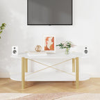 vidaXL Scandinavian Style Coffee Table in White - Sturdy Engineered Wood Construction with Smooth Finish & Ample Storage - Assembly Required