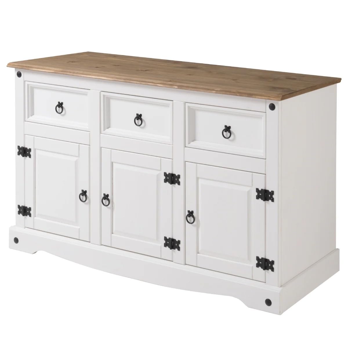 Os Home And Office Furniture Model Cow388 Cottage Series Wood Buffet Sideboard In Distressed White