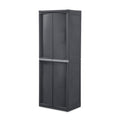 Sterilite 4 Shelf Cabinet, Plastic Organization Storage Unit, Organize Bins in the Garage, Basement, Attic, Mudroom, Gray, 1-Pac