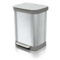 Glad Stainless Steel Step Trash Can, Series 2 with Clorox Protection - Large Metal Kitchen Garbage Bin with Soft Close Lid, Foot