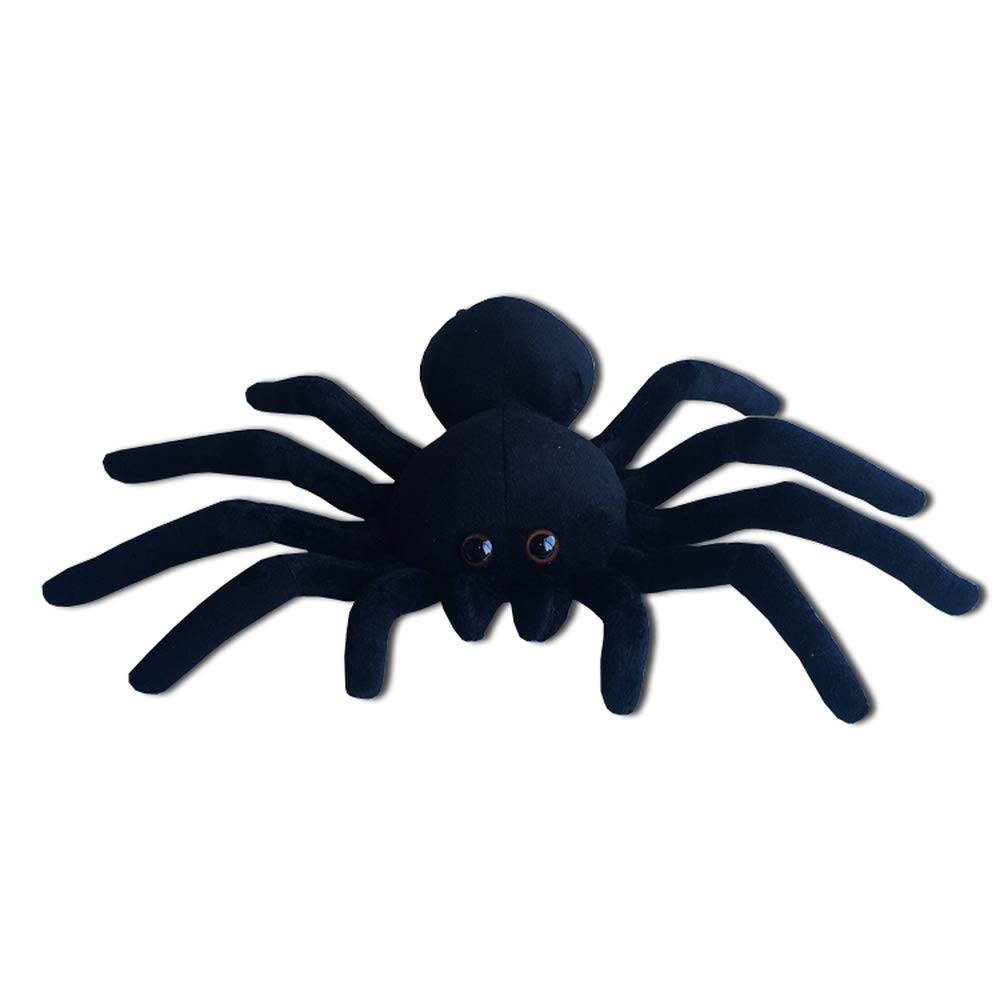 Tammyflyfly Black Spider Plush, 9 Inch Collectible Decorative Big Eyes Tarantula Stuffed Toy Soft Take A Long Plushie Pillow Squ