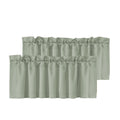 H.Versailtex 2 Panels Blackout Curtain Valances For Kitchen Windows/Bathroom/Living Room/Bedroom Privacy Decorative Rod Pocket Short Window Valance Curtains, 52' W X 18' L, Solid In Sea Grass