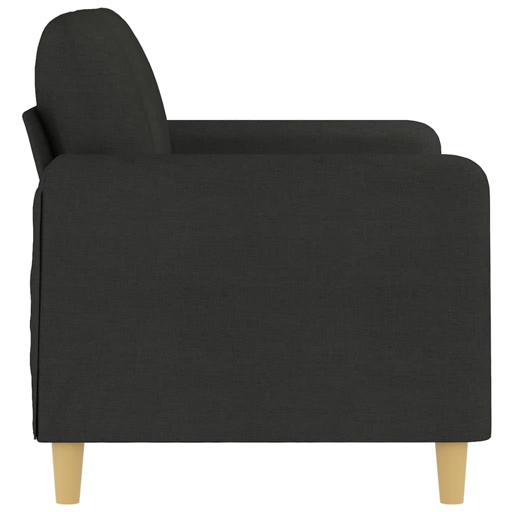 vidaXL Modern 2-Seater Sofa: Black 47.2 Fabric Couch with Thick Padding and Durable Frame for Living Room or Office Use