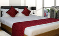 Money Home DCor Bed Quilted Runner With Cushions Cover (Red)