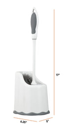 Superio Toilet Bowl Brush And Holder With Under Rim Cleaner For Bathroom, Toilet Brush And Caddy With Non Scratch Bristles And U