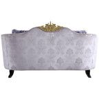 Acme Sheridan Loveseat with 5 Pillows in Cream Fabric