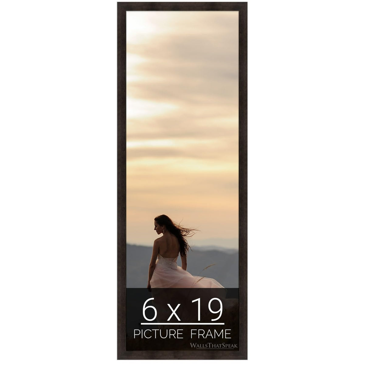 wallsthatspeak 6x19 Espresso Brown Picture Frame for Puzzles Posters Photos or Artwork