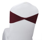 Mds Pack Of 100 Spandex Chair Sashes Bow Sash Elastic Chair Bands Ties Without Buckle For Wedding And Events Decoration Spandex Slider Sashes Bow - Burgundy