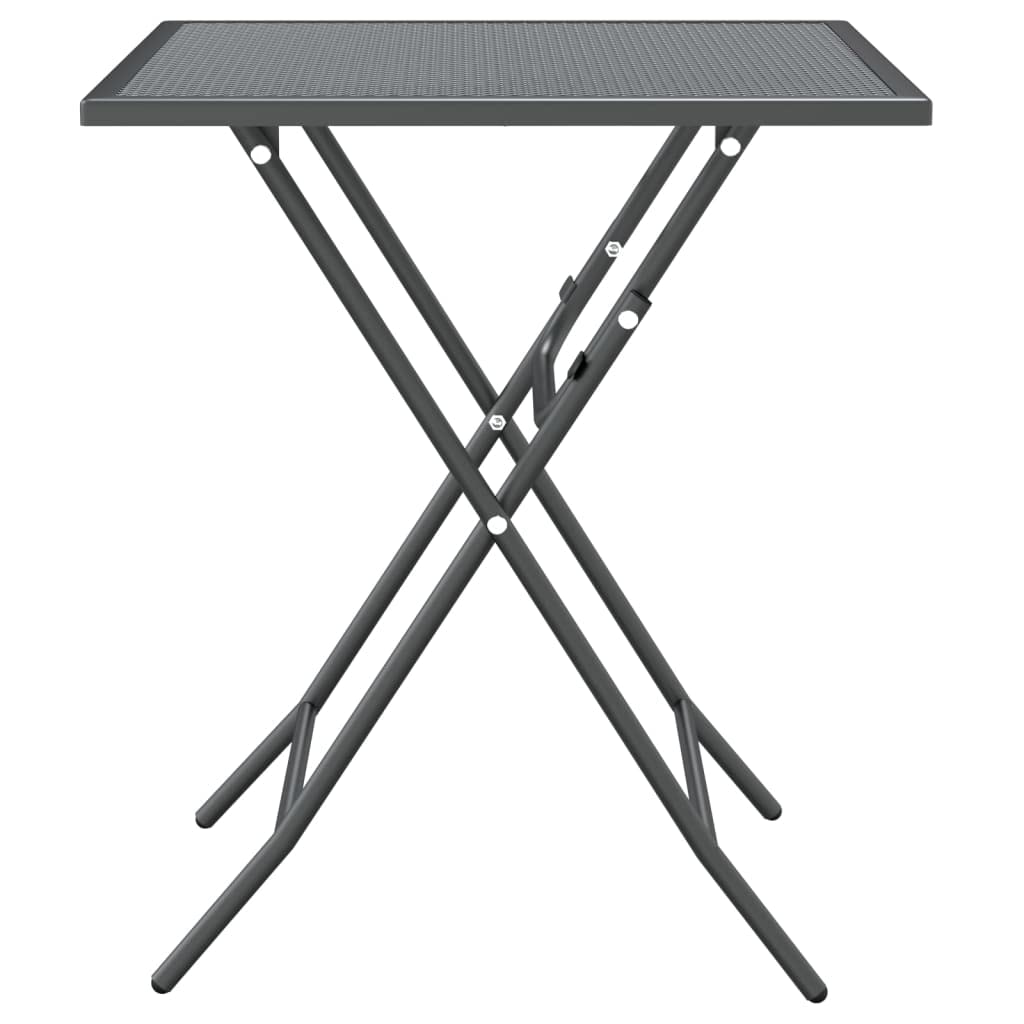 vidaXL Patio Table with Industrial Style - Square, Expanded Metal Mesh Material, Anthracite Color - 23.6"x23.6"x28.3" Dimensions - Assembly Required