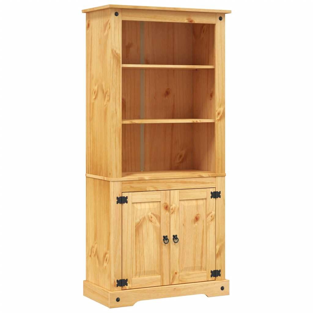 vidaXL Cupboard, Mexican Charm Sideboard with Shelves and Cabinet, Generous Storage Space, Corona Range, Solid Pine Wood, 31.5''x15.7''x67'', Natural Finish