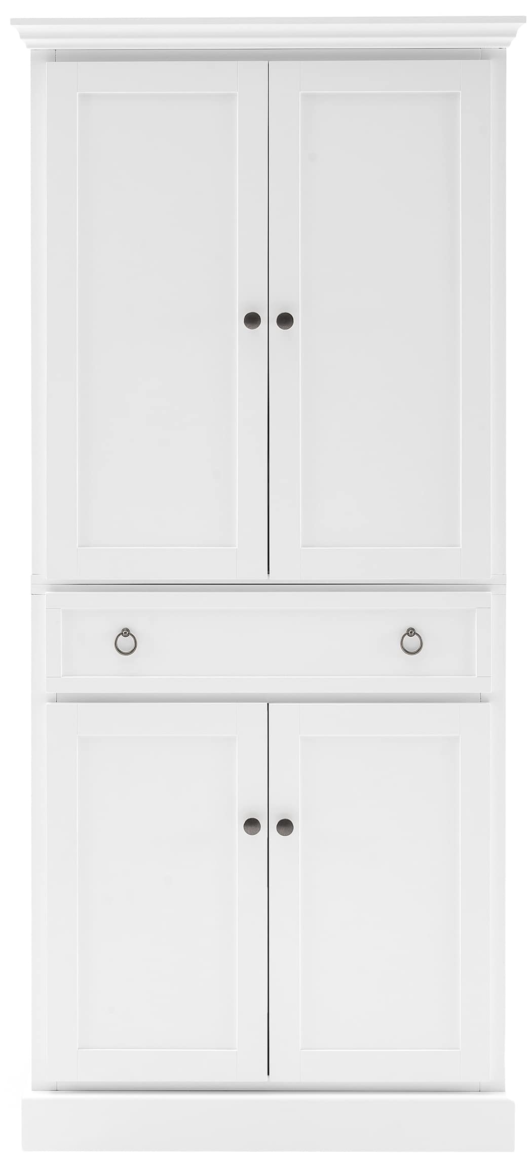 Crosley Furniture Winston Pantry Storage Cabinet With Shelves, Kitchen, Dining, Or Laundry Room, White