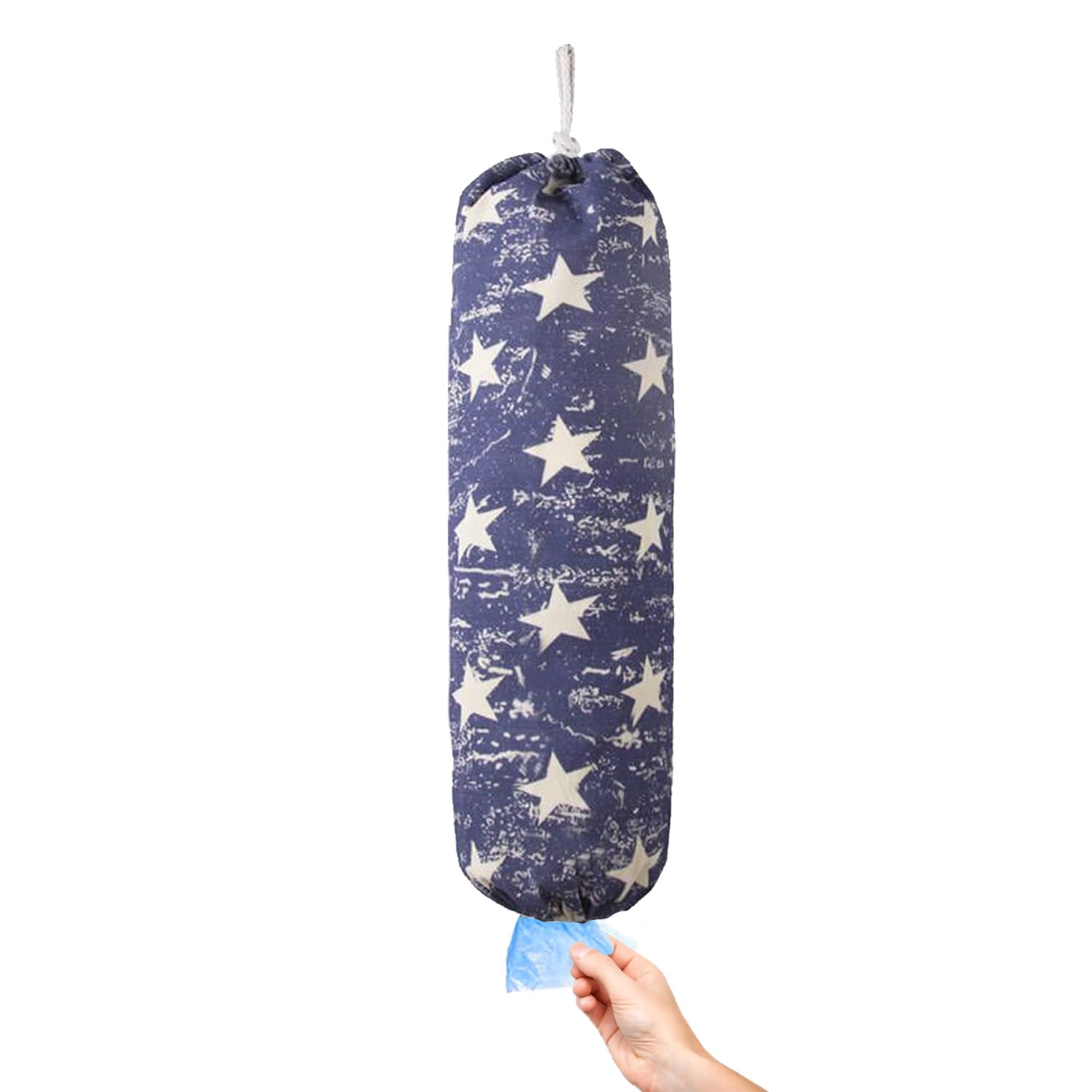 Togetrue Plastic Bag Holder, Wall Mount Grocery Bag Organizer, Heavy Duty Storage For Home Kitchen Camper (Blue Stars)