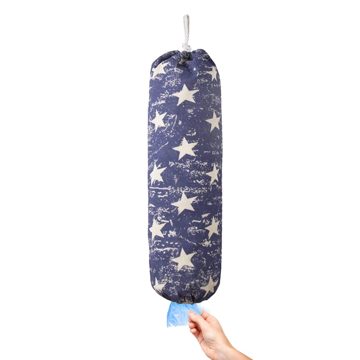Togetrue Plastic Bag Holder, Wall Mount Grocery Bag Organizer, Heavy Duty Storage For Home Kitchen Camper (Blue Stars)