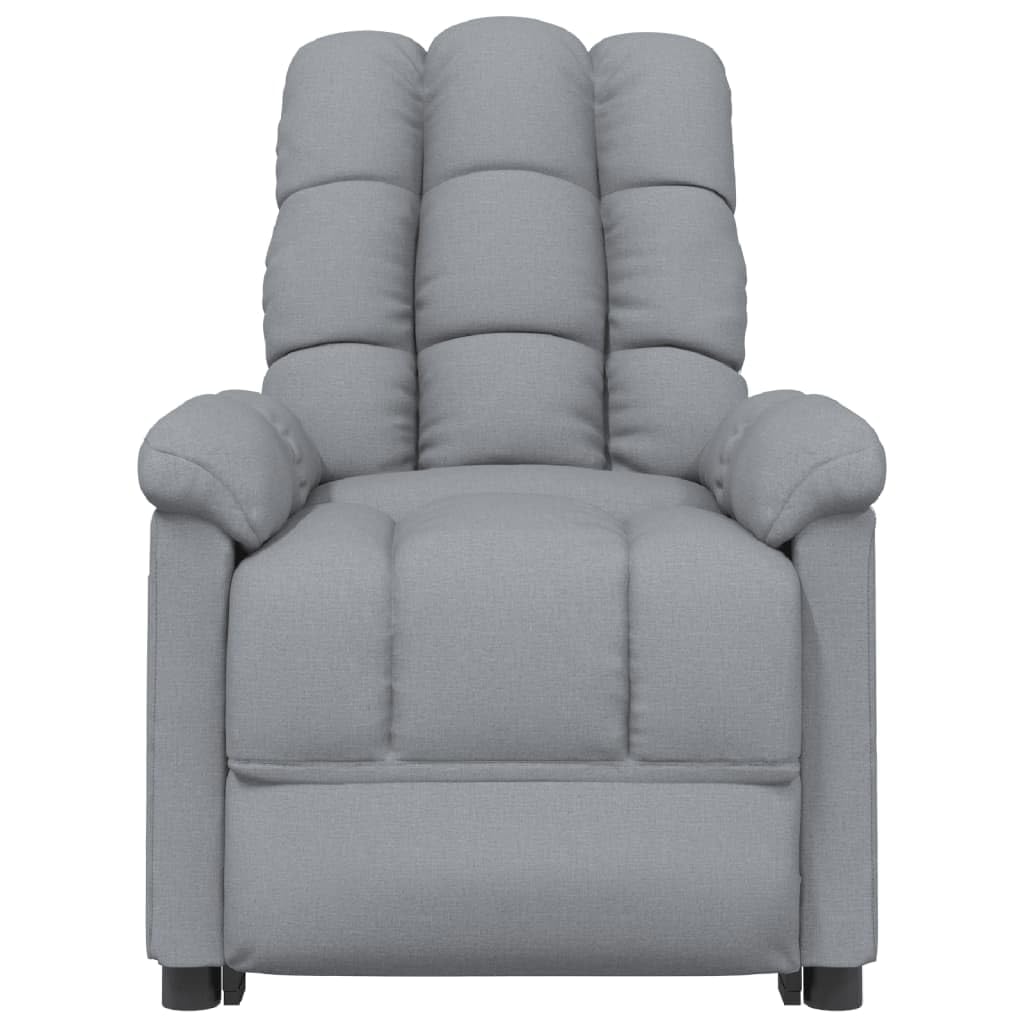 vidaXL Light Gray Fabric Massage Recliner | Modern Relaxation Chair Made of Polyester, Plywood, Iron | Comfortably Padded with Sponge & PP Cotton | Ideal Dimensions