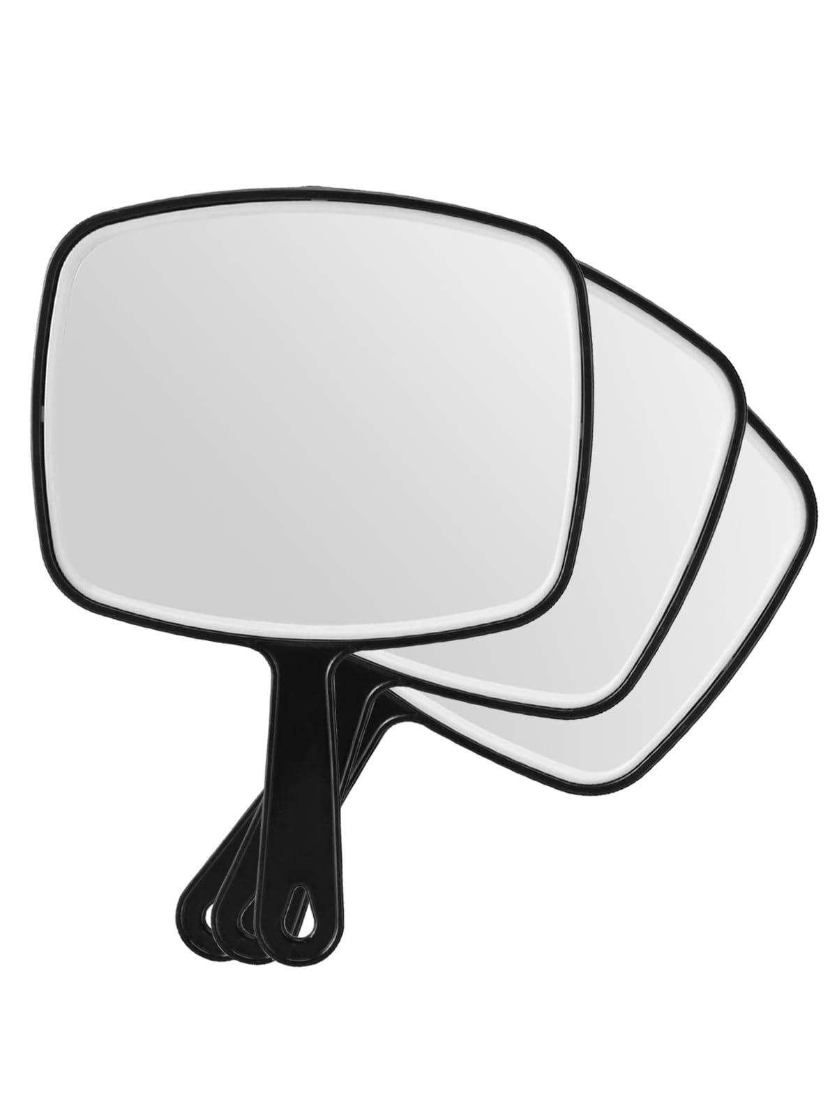 OMIRO Hand Mirror, Black Handheld Mirror with Handle, 6.6'' W x 9.2'' L, Pack of 3