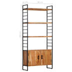 vidaXL 4-Tier Bookcase 31.5"x11.8"x70.9" Solid Acacia Wood