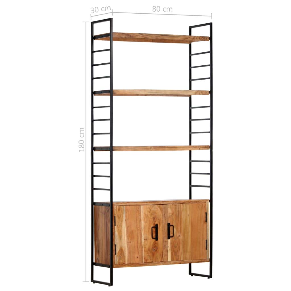 vidaXL 4-Tier Bookcase 31.5"x11.8"x70.9" Solid Acacia Wood