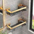 2Pcs Bathroom Organiser Without Drill | Self Adhesive Shelves Shelf Rack Washroom Storage Organiser Without Drill Stand Racks Ba