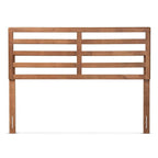 Baxton Studio Akemi Modern and Contemporary Ash Walnut Finished Wood Queen Size Headboard