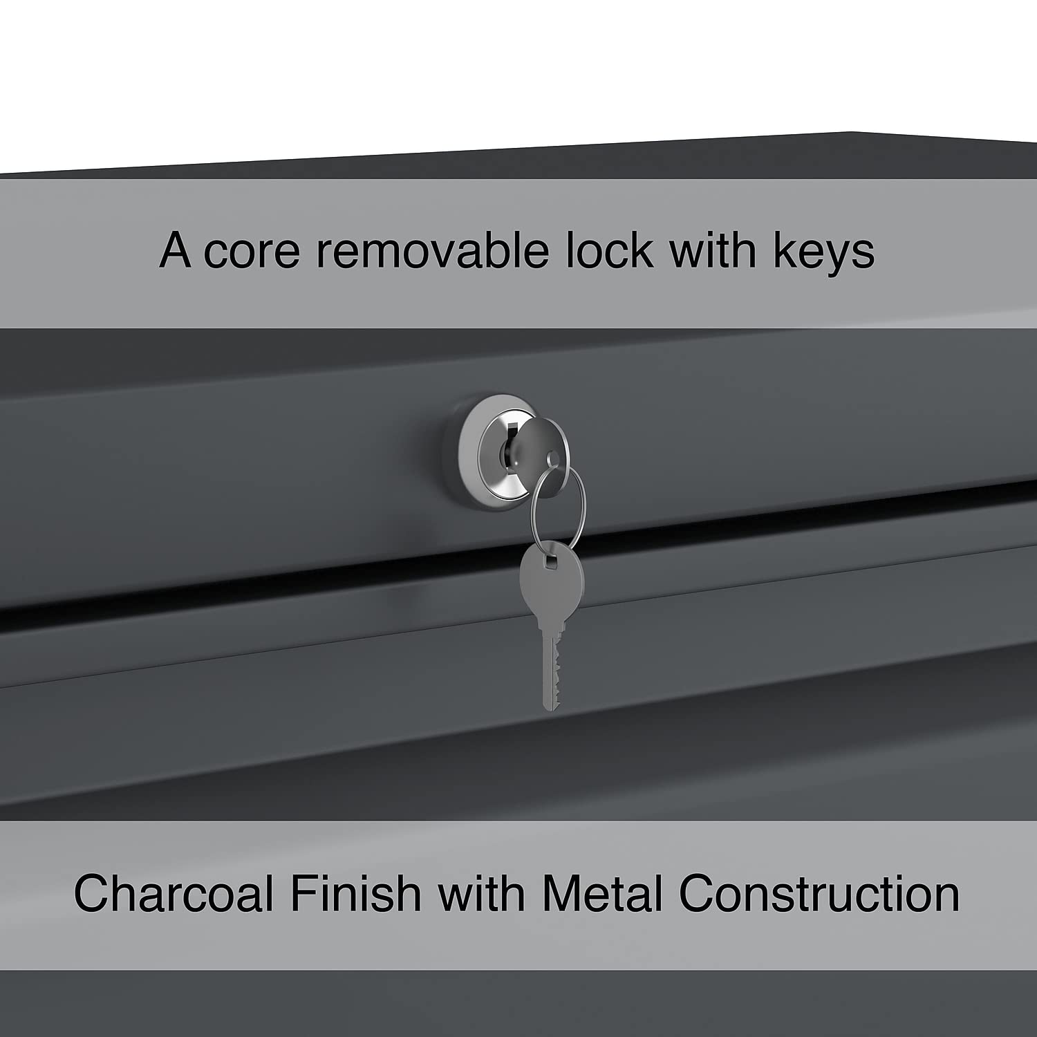 Lorell 2-Drawer Lateral File, 42 By 18-5/8 By 28-1/8-Inch, Charcoal