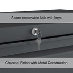 Lorell 2-Drawer Lateral File, 42 By 18-5/8 By 28-1/8-Inch, Charcoal