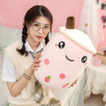 Hitoshe Boba Plushie, 19.7 In Boba Plush Pillow Toy Hugging Pillow Gifts (Pink Strawberry)