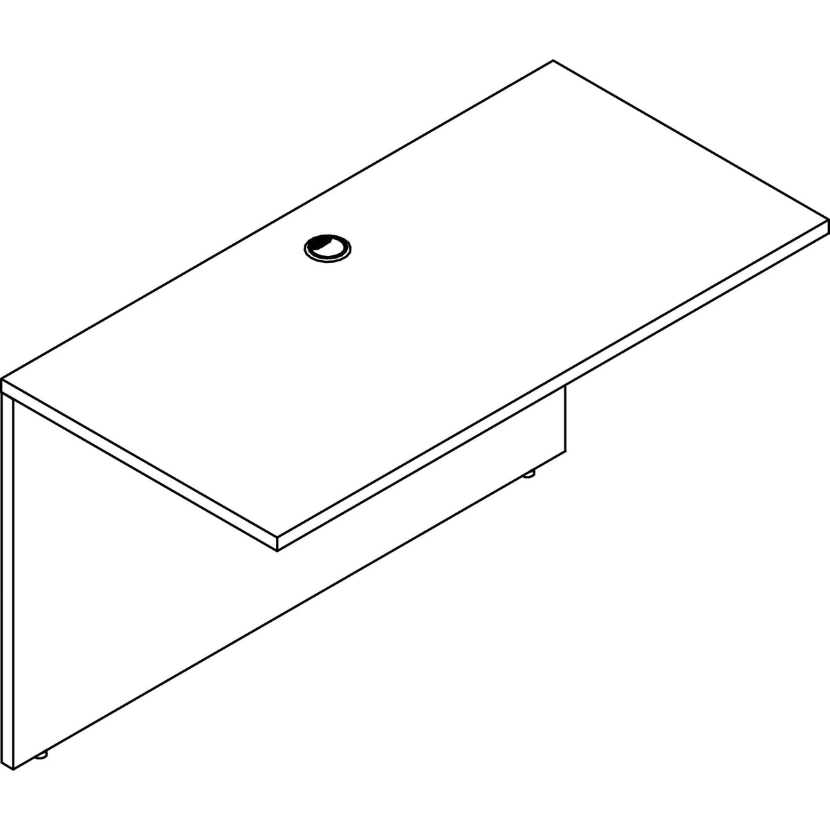 Lorell Prominence 2.0 Gray Elm Bridge, 48&quot; x 24&quot; x 29&quot;