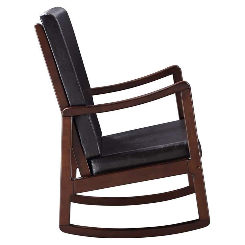 Acme Raina Faux Leather Upholstered Rocking Chair - Thumbnail 4