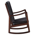 Acme Raina Faux Leather Upholstered Rocking Chair in Dark Brown and Espresso
