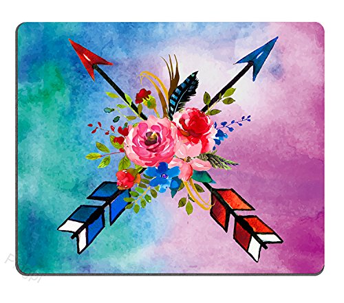 Office Desk Accessories, Floral Mouse Pad, Office Supplies, Coworker, Office Decor, Employee, Boho Mouse Pad Crossed Arrows