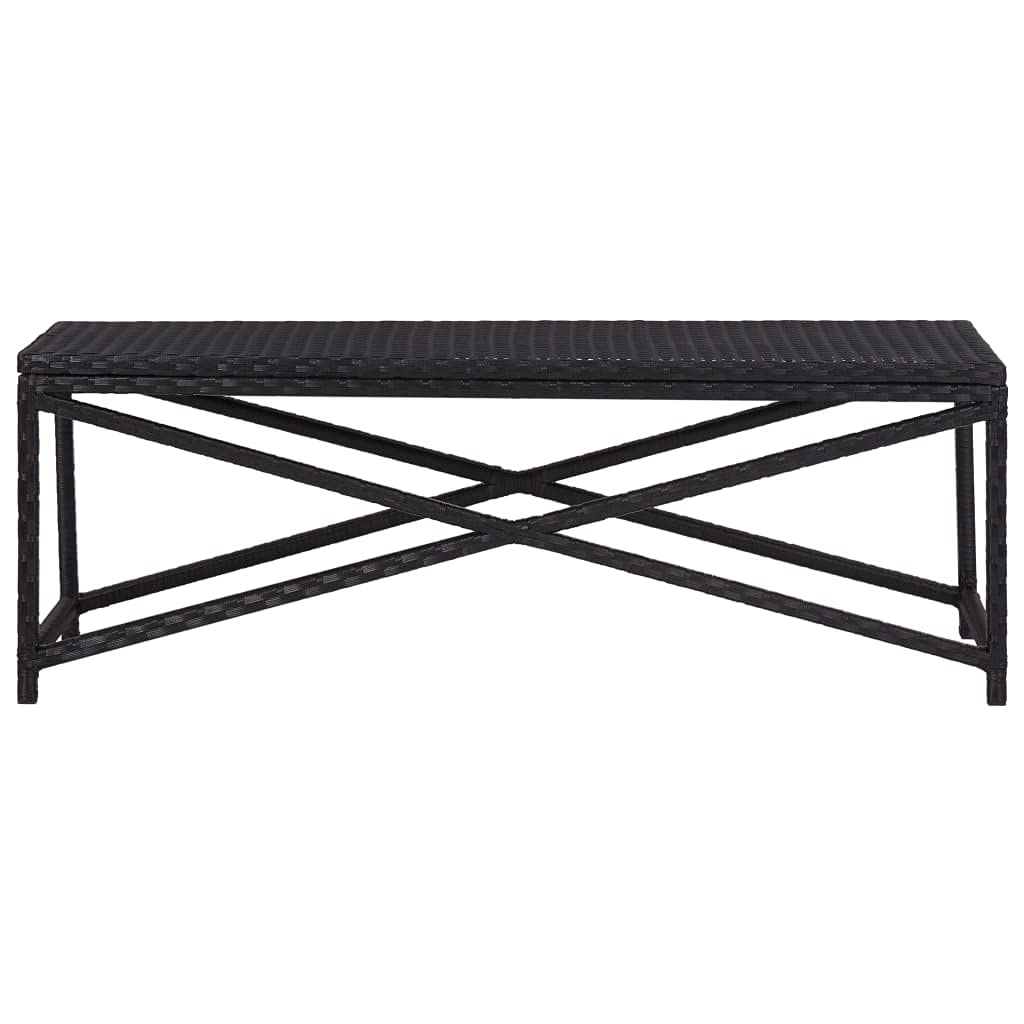 Patio Bench 47.2&quot; Poly Rattan Black