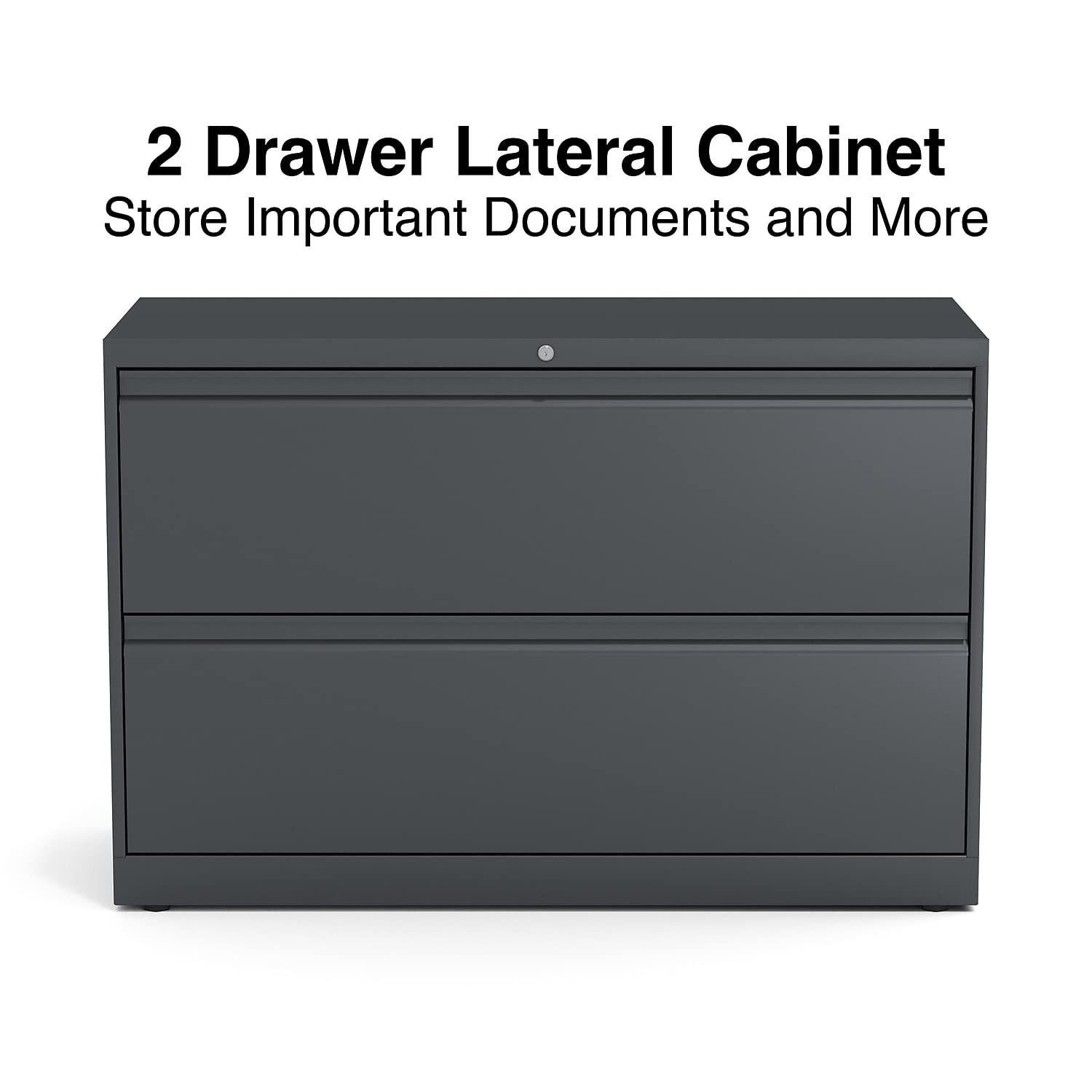 Lorell 2-Drawer Lateral File, 42 By 18-5/8 By 28-1/8-Inch, Charcoal