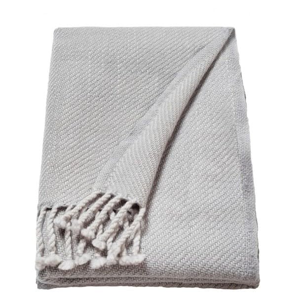 Ikea OMTNKSAM Throw with Fringe, Light Grey, 60x160 cm, Soft Cosy Sofa Blanket