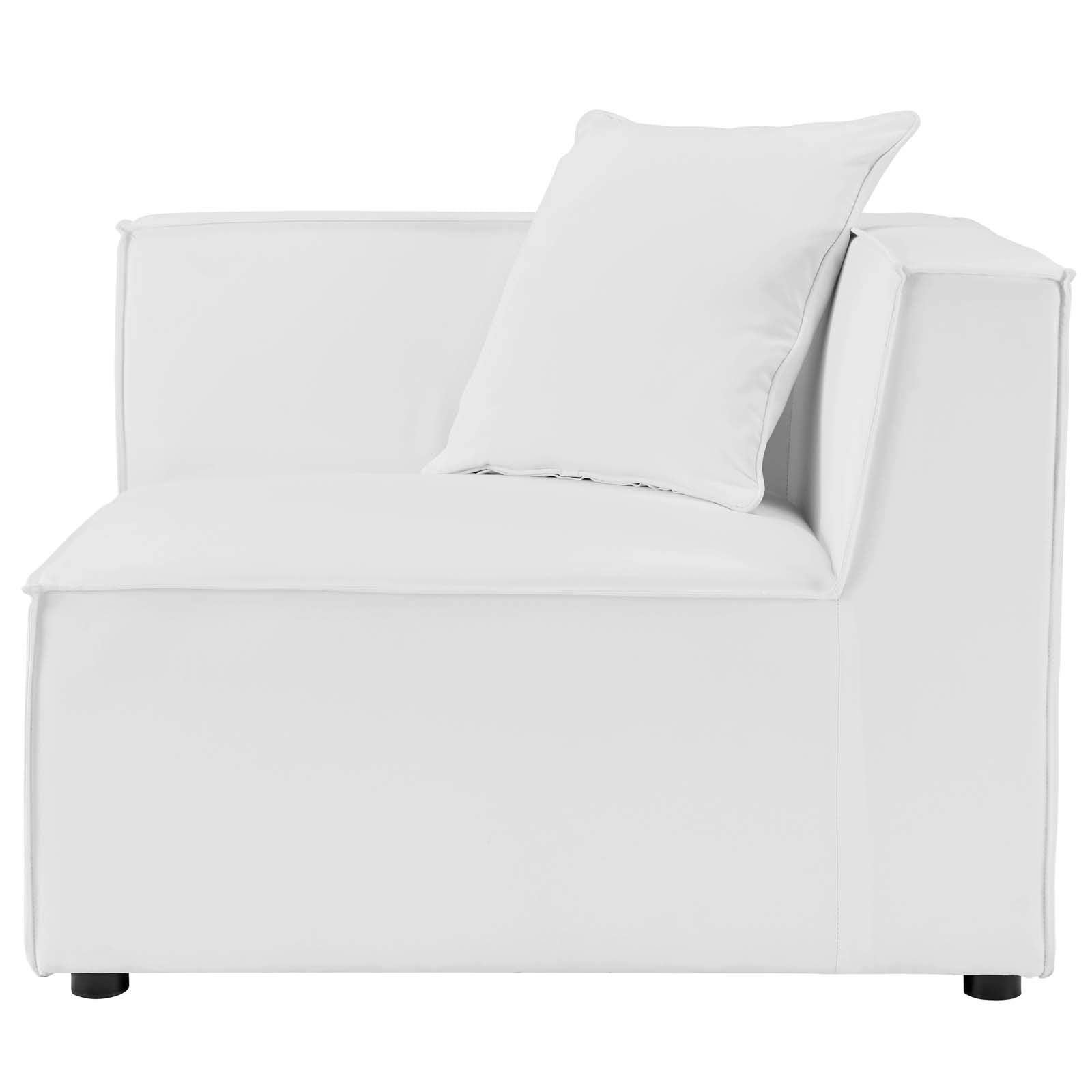 Modway Eei-4384-Whi Saybrook Patio Upholstered Sectional Sofa In White, 5-Piece Set