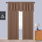 Nicetown Room Darkening Cappuccino Curtain Valances - Solid Home Fashion 52 Inches By 18 Inches Rod Pocket Valance Curtain Panel