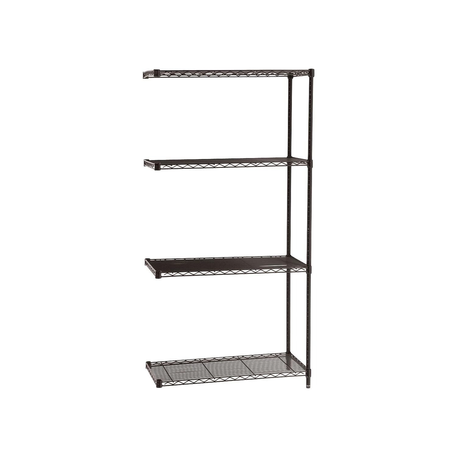 Safco Industrial 4-Shelf Wire Unit, 36-Inch, Black (5286Bl)