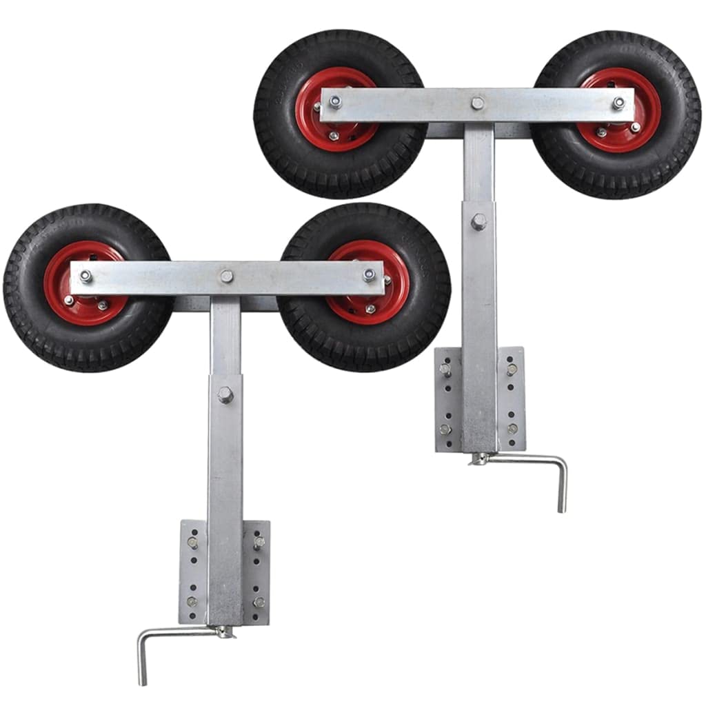 vidaXL Double Wheel Bow Supports Set of 2, Steel Frame Boat Trailer Accessories, 23.2-33.1 Adjustable Height, 1102.3 lbs Tot