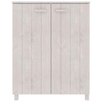 vidaXL HAMAR White Shoe Cabinet - Elegant Solid Pinewood and MDF Construction, Spacious Storage Solutions, Ideal for Organizing Shoes in Indoor Spaces