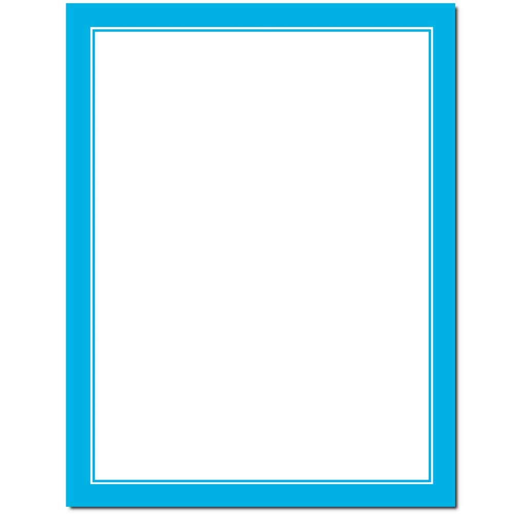 Basic Border Letterhead Laser & Inkjet Printer Paper - Brights (Blue, 25 Pack)